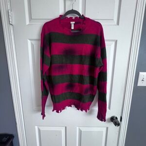 A Nightmare on Elm Street Freddy Krueger Striped Distressed Sweater Mens X-Large
